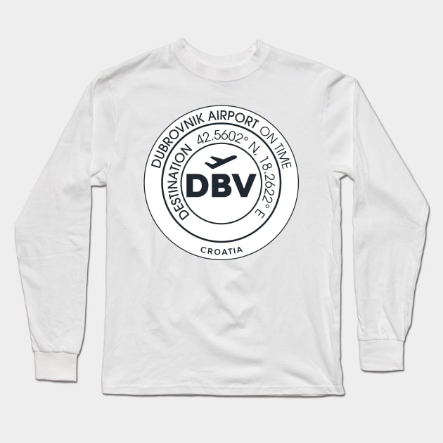 Airport code DBV Dubrovnik Long Sleeve T-Shirt by Woohoo